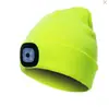 Gorro de Punto con Luz, Iluminación LED, Gorro Cálido de Lana, Ciclismo al Aire Libre, Running Nocturno, Gorro de Moda Otoño e Invierno para Hombre y Mujer