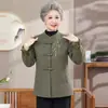 Abrigo tradicional chino de primavera y otoño para mujeres de mediana edad y mayores, nuevos tops de otoño para señoras mayores, cuello alto