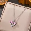 Celebridad de Internet en Vivo Venta Caliente Plata Circonita Acero de Titanio Collar para Mujer Nicho Nuevo Diseño Sensación Elegante Cadena de Clavícula Joyería