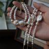 Diseño Nuevo Hanfu Chino Hecho a Mano Lámina de Oro Natural Colorido Pulsera de Perlas de Agua Dulce Barrocas Pulsera de Jade Hetian