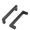 Manija de tubo cuadrado hueco para puerta de armario de acero inoxidable Color Negro