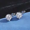 Pendientes de Hip Hop Transfronterizos Europeos y Americanos Flor Nueva Completamente Incrustados de Diamantes Personalizados Joyería Personalizada Circonita de Gama Alta Pendientes para Hombre
