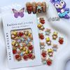 Joyas de dibujos animados para arte de uñas DIY, joyas de gato lindas a través de color esmerilado color real miau pequeño oso de dibujos animados estrella gato