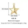 Cor Dourada 14K Cobre Conservador de Cor Pingente Liso Coração Estrela Acessórios para Colar DIY Nicho Simples Joias Artesanais Materiais