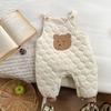 Macacão de Bebê Inverno Algodão Engrossado Estilo Ocidental Calça Acolchoada para Meninos e Meninas Peça Única Acolchoada de Algodão Calça de Algodão Quente para Bebê Tendência