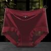 Calcinha de Renda com Cintura Média Satinada para Meninas Pure Desire Sexy Doce Xadrez Respirável Shorts Vazado Belo Bumbum Calcinhas para Mulheres