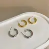 Brincos Minimalistas Estilo Coreano Ins Cool com Textura Martelada, Versáteis para Uso Diário, Brincos Exquisitos e de Alto Padrão para Mulheres