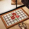Alfombra de piso estilo tejido retro hecha de lodo de diatomeas suave, absorbente y resistente al desgaste, adecuada para entradas de baño y entradas de inodoro.