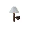 Lámpara de pared para mesita de noche de madera maciza plisada, estilo ins nórdico, popular japonesa wabi-sabi retro para dormitorio, lámpara de pared acogedora que protege los ojos