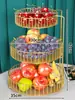 Bandeja de Frutas Luxo Acessível Mesa de Centro da Sala de Estar Caixa de Doces Cesta de Frutas Doméstica Multicamadas Aparência Elegante 2025 Porta-Petiscos Bandeja de Frutas