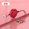 Cable de Datos de Regalo al por Mayor de Fábrica Uno a Tres Macarrón Logo Personalizado Silicona Retráctil Carga Rápida Cable Tres en Uno