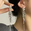 Elegantes Elegantes Pendientes Largos de Espiga de Trigo Incrustados de Diamantes de Plata Moda Lujo Accesible Diseño de Nicho de Gama Alta Pendientes para Mujer