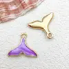 Kit de Materiales para Colgantes de Aleación Esmaltada Serie Océano Morado DIY: Concha, Caracola, Estrella de Mar - Colgante Pequeño