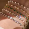 Pulsera de Tenis de Encaje Brillante Infinity-Set con Diamantes y Circonitas Deslumbrantes, Sencilla y Exquisita, Pulsera Versátil Apilable para Mujeres
