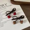 Clip de Pinza para Flequillo de Borde con Lazo de Corazón Colorido Pinza para el Cabello para Mujer Pinza Lateral Marrón para la Frente Accesorios para el Cabello de Alta Gama Tocado