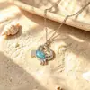 Conjunto de Joyería de Cangrejo Turquesa con Temática Oceánica, Collar de Nicho de Moda, Aretes, Pulsera, Tobillera Conjunto de Joyería, Transfronterizo
