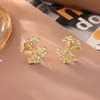 Pendientes de Plata con Forma de Lazo de Circonita Plisado, Moda de Alta Gama, Pendientes Elegantes y Únicos Estilo Coreano, Diseño de Nicho, Pendientes Exquisitos