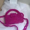 Bolso cuadrado nuevo de primavera con correa ancha hecha a mano, tejido casero de color liso con solapa, bolso de mano personalizado color caramelo
