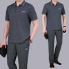 Traje deportivo de verano para hombre de mediana edad talla grande camiseta de manga corta delgada ropa deportiva casual papá traje de verano algodón