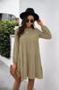 Ropa de Mujer Transfronteriza 2026Eaby Amazon Algodón y Lino Cuello Redondo Manga de Linterna Holgado Patchwork Dobladillo Grande Vestido de Otoño e Invierno