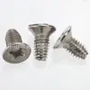 Parafusos de Travamento com Cabeça Escareada, Parafusos Autoatarraxantes Endurecidos com Cabeça Chata e Rosca Triangular M3M4 Parafusos de Níquel para Luminárias e Eletrodomésticos