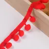 En Stock Ribete de Encaje de Pompones de Esquina Derecha de Color 1 cm para Ropa, Cortinas, Accesorios de Vestimenta, Cinta de Flecos de Espiga de Perro