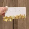 Pendientes Retro Geométricos CCB Transfronterizos Europeos y Americanos para Mujer, Juego de 3 Pares, Concha Corazón Creativa Toque de Alta Gama Pendiente de Comercio Exterior Al por Mayor