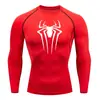 Teum Export Camiseta de Manga Corta de Compresión de Secado Rápido con Estampado de Araña para Hombre Y2K Capa Base para Correr Body para Entrenamiento de Fitness