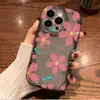 Funda de Teléfono Nueva de Verano Rosa Dulce con Flor para iPhone 14, Borde Ondulado, Funda Suave para Apple 16 Pro Max, Cubierta Protectora Anticaídas