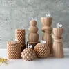 Vela Perfumada Cilíndrica Europea Casual Atmósfera Muebles Creativos para el Hogar Vela Pilar Marrón Arte Geométrico