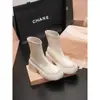 Botines Blancos para Mujer, Plataforma de Suela Gruesa para Personas Bajas, Botas Elásticas Ajustadas, Botas Adelgazantes
