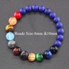 Serie Planeta Transfronterizo Pulsera de Piedra Natural Pulsera de los Ocho Planetas Cadena Elástica Joyería con Cuentas Accesorios de Regalo