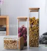Frasco de almacenamiento cuadrado 60/100 mm de alto vidrio de borosilicato frasco para té frasco cuadrado para snacks frasco sellado para granos resistente al calor
