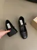 Primer Encuentro Temporada Estilo Coreano Versátiles de Tacón Grueso con Correa Única de Corte Bajo Zapatos de Mujer Estilo Otoño Zapatos Mary Jane Retro Francés