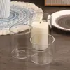 Copa de Vela de Vidrio, Taza Vacía Transparente, Frasco de Vidrio de Borosilicato Alto para Velas de Aromaterapia, Botella Portavelas, Adorno de Vidrio Creativo para el Hogar