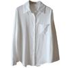 [Bi Zheng] Outono 2024 Nova Camisa Feminina Solta Casual Temperamento Redutora de Idade Mais Fácil de Combinar Top 2247