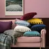 Amazon Explosions Fronha de Almofada com Franjas de Cor Sólida Suave na Borda Decorativa para Sofá da Sala de Estar Casa