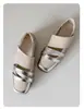 Versão em Pele de Ovelha Couro Genuíno Retrô Primavera 2025 Casual Sapatos Mary Jane Femininos Prata Sola Grossa Sapatos Pequenos de Couro Sapatos de Ballet