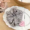 Scrunchie de tecido estampado estilo coreano e colegial, elástico de cabelo versátil vintage para rabo de cavalo, acessório de cabelo de alto valor estético para penteados presos