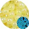 Cuentas acrílicas de ojo de gato luminosas de colores de dibujos animados, tamaño múltiple, agujero recto, accesorios para cadena de teléfono móvil, llavero, cadena de bolso DIY