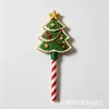 Bolígrafo decorativo con forma de caricatura navideña transfronterizo hombre de jengibre muñeco de nieve reno árbol de Navidad palo para golpear palo de pago etiqueta