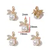 Acessórios de joias de liga leve de luxo, pingentes com incrustação de pérolas, decorações para pulseira, colar e chaveiro DIY, W893