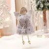 Decoración mini de Navidad para ventana Lana de cedro fieltro simulación adornos material DIY copo de nieve blanco cifrado árbol de Navidad