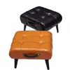 Banqueta para Cambiar Zapatos para Entrada de Casa, Reposapiés Moderno con Cojín Suave, Mesa de Café de Lujo Ligero, Taburete Bajo, Sofá, Vestíbulo de Sala de Estar, Asiento Suave Simple