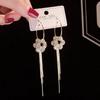 Brincos Longos com Franjas em Prata 925 para Mulheres, Acessórios de Orelha Versáteis e Populares com Personalidade, Pequeno Lote em Estoque