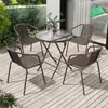 Mesas y Sillas de Exterior para Jardín, Patio, Balcón, Cafetería de Ratán para Ocio, Juego de Sillas de Café Impermeable y a Prueba de Sol