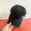 Gorra de Béisbol Unisex de Algodón Lavado con Visera Plana y Parte Superior Suave para Exterior, Combinable con Todo, Primavera y Otoño, Bordada con Letra