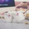 Taza de Cerámica Taza de Café con Asa Taza de Té Kung Fu Porcelana de Hueso Resistente al Calor Taza para Beber Casera Taza de Té con Flores Taza de Leche Taza Creativa