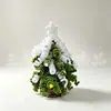 Árvore de Natal Twist Stick Produto Acabado com Bolas Coloridas/Flocos de Neve, Estilos Duplos, Enfeites de Mesa Puramente Feitos à Mão, Presente com Atmosfera de Inverno