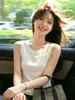 Nuevo Top Blanco de Tirantes Dulce Estilo Coreano para Mujer Verano 2026, Corte Ajustado, Camisola sin Mangas para Ropa Exterior